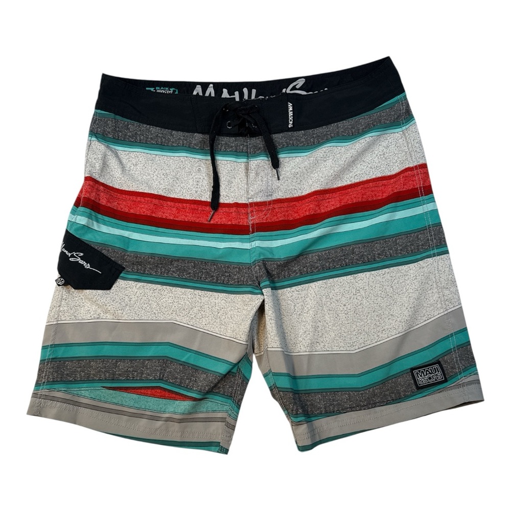 Maui & Sons Multicolor Striped Board Shorts | Size 36